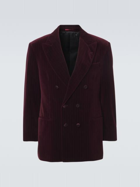 Brunello Cucinelli Pinstripe cotton velvet double-breasted blazer