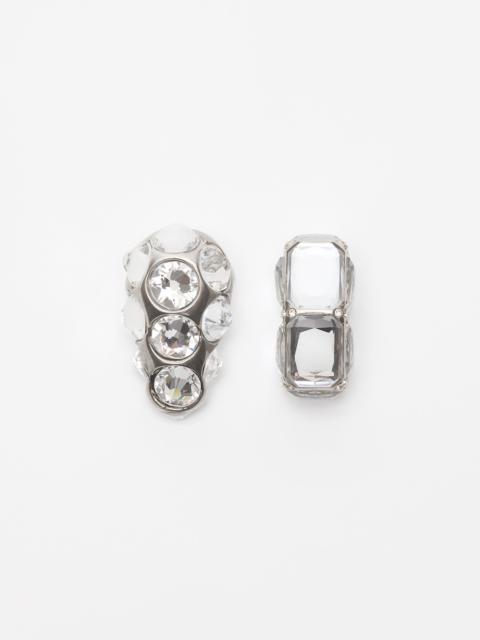 Acne Studios Asymmetric crystal earrings - Silver/transparent
