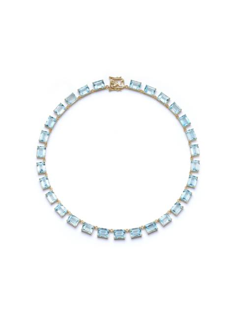 MATEO 14K Yellow Gold Topaz Riviera Necklace blue