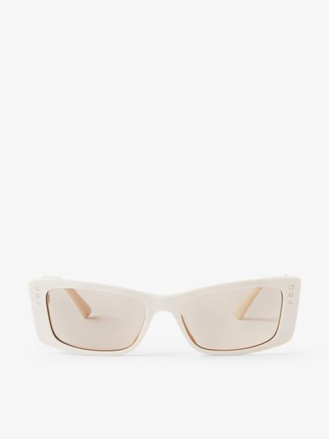 JIMMY CHOO Lexy
White Rectangular Sunglasses with Crystals