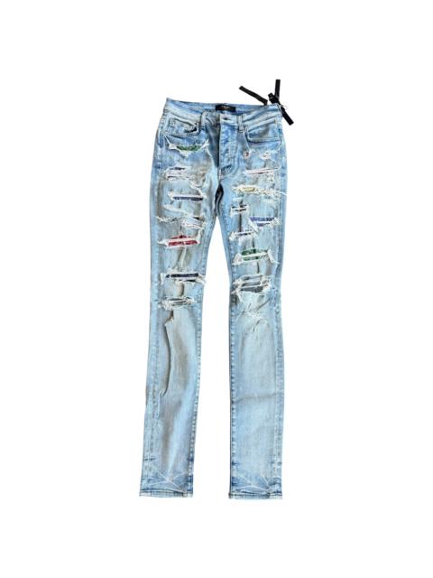 AMIRI Bandana Patch Thrasher Jeans "Clay Indigo / Multicolor" AMR008
