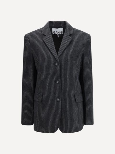 GANNI Pinstripe wool Blazer