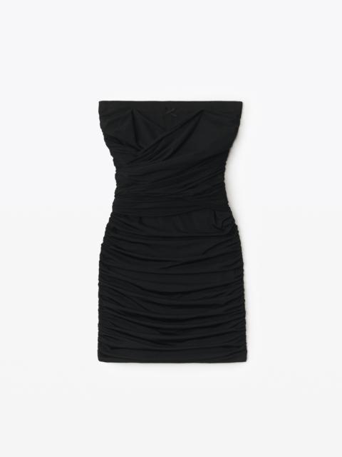 RUCHED TUBE DRESS IN STRETCH JERSEY