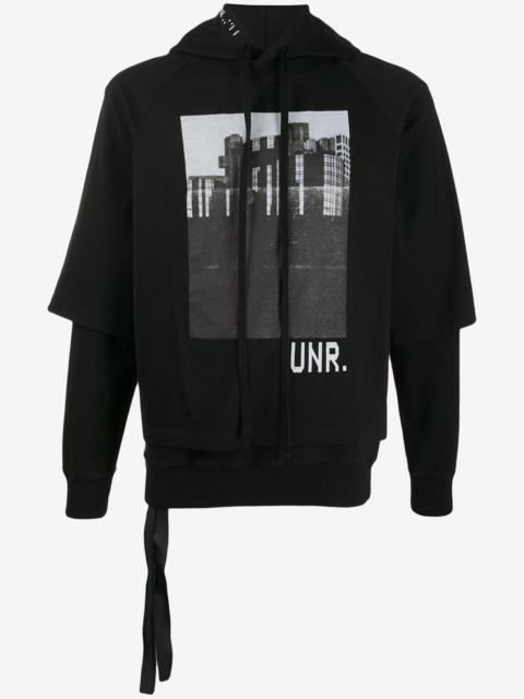 Unravel photographic-print hoodie