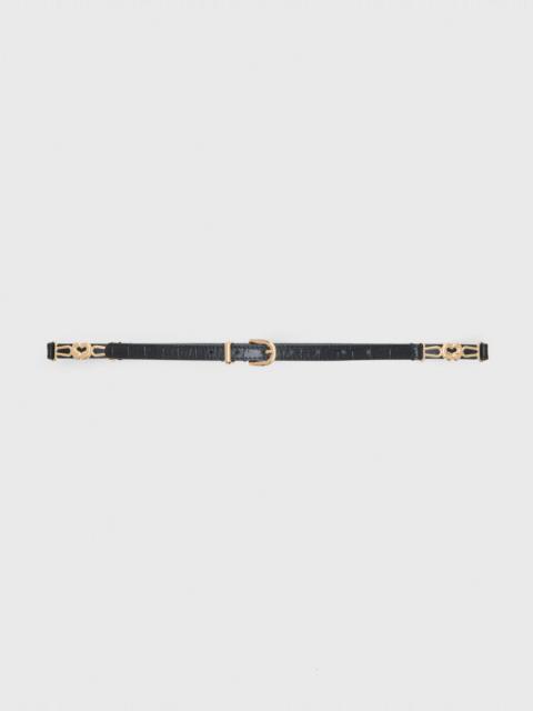 maje Slim croc-effect leather belt