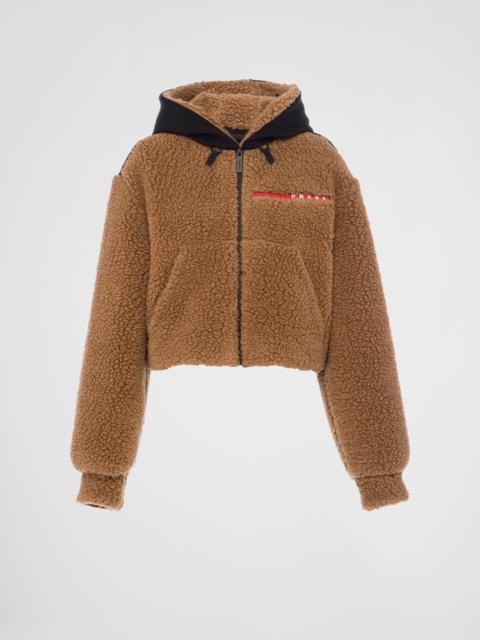 Cropped double fleece jacket