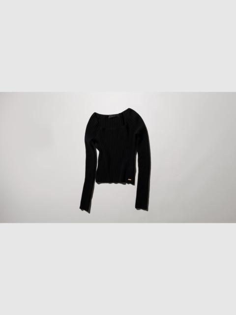 GUCCI Soft rib wool cashmere top with tag