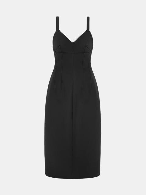 EMILIA WICKSTEAD Ezekeil Dress In Black Birdseye Suiting