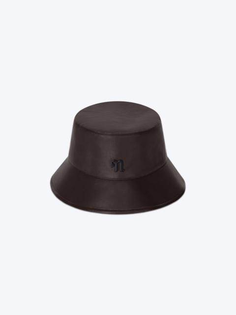 Nanushka CARAN - Regenerated leather bucket hat - Coffee bean