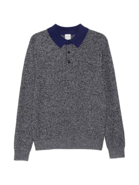 Paul Smith marled-knit long-sleeve polo shirt