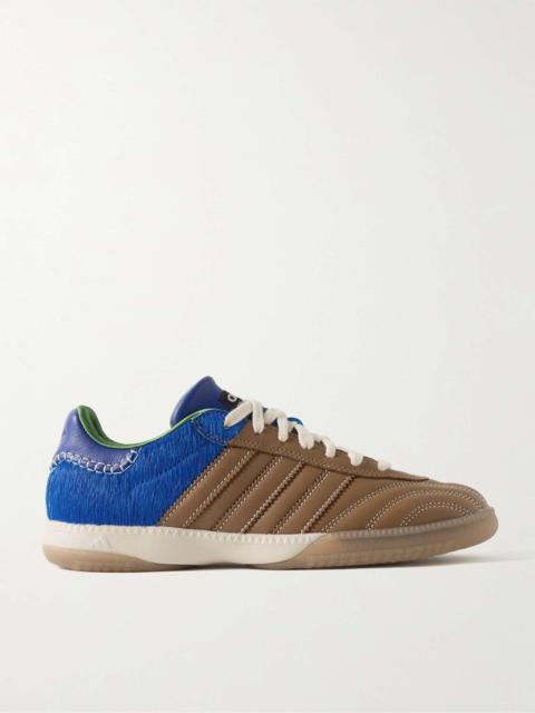 adidas Originals + Wales Bonner Samba Millennium Panelled Leather and Calf Hair Sneakers