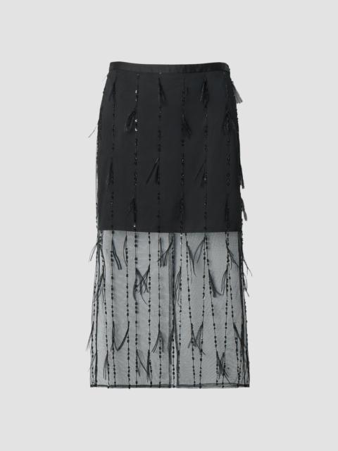 rag & bone Women's Geena Feathered Organza Skirt - Black