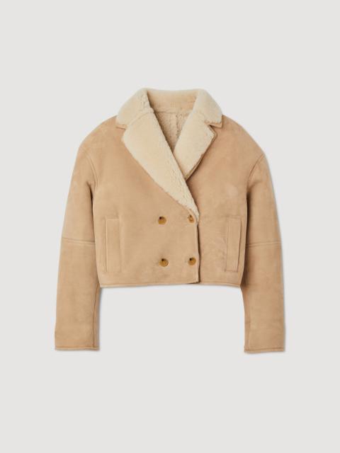 Sandro CROPPED SHEARLING JACKET