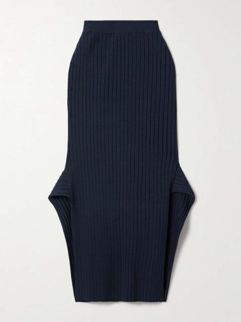 Stella McCartney Ribbed-knit midi skirt