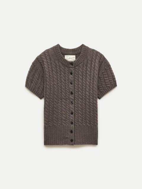 J.CREW Cashmere short-sleeve cable-knit cardigan