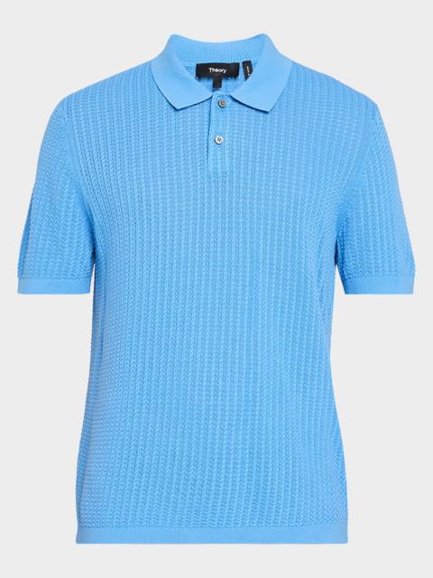 Theory Men's Cotton Cable Knit Polo Shirt