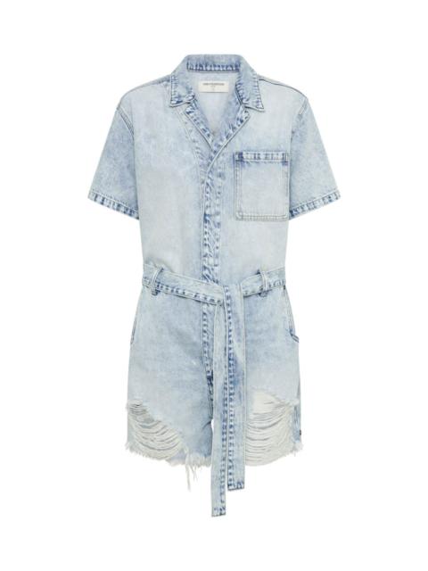 ONE TEASPOON Night Movers Denim Jumpsuit - Depeche Blue