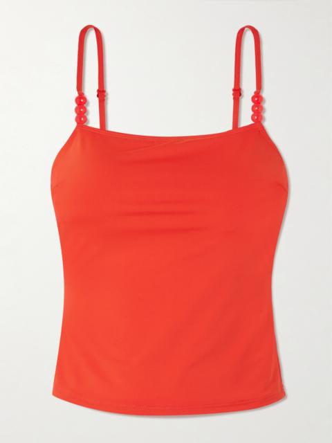 STAUD Cleo Bead-embellished Tankini Top