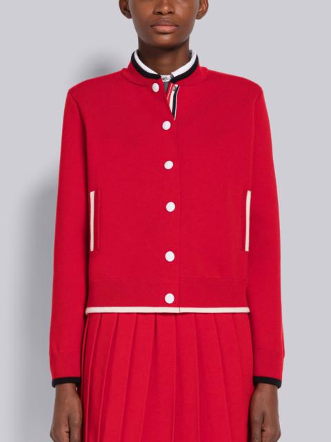 Thom Browne Milano Stitch Merino Tipping Bomber Jacket