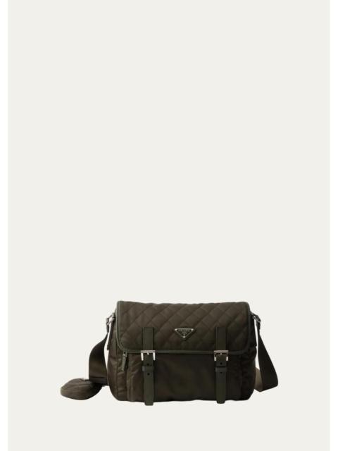 Prada Vela Large Quilted Re-Nylon Shoulder Bag