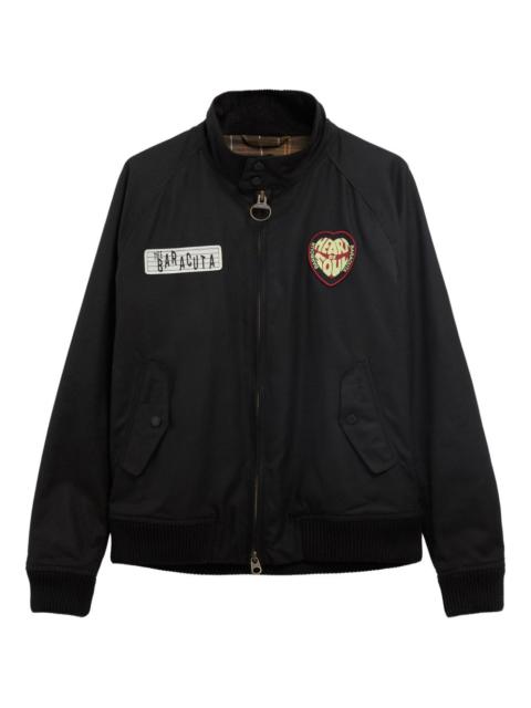 Barbour appliqué zip-up jacket