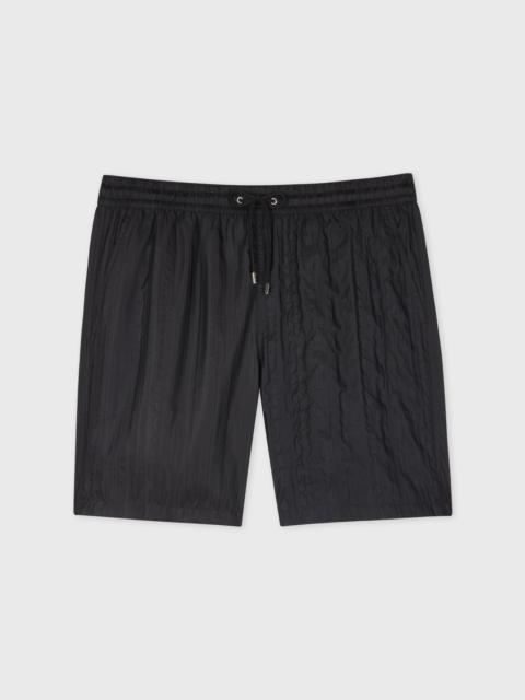 Paul Smith Black Tonal 'Shadow Stripe' Swim Shorts
