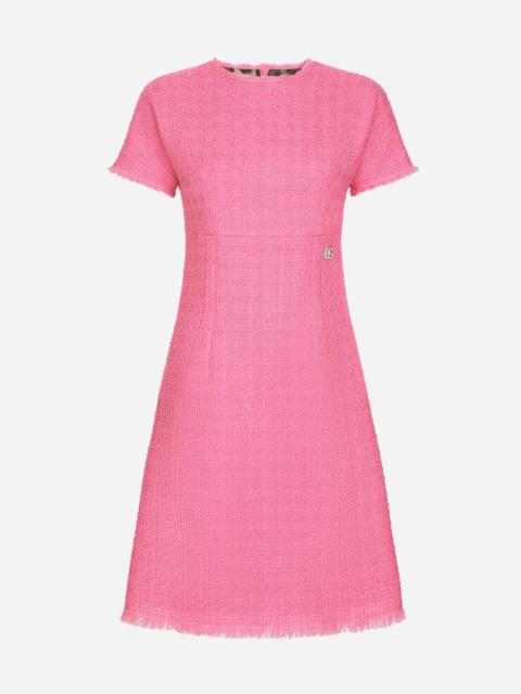 Raschel tweed calf-length dress with DG logo