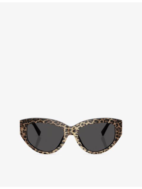Dolce & Gabbana DG4514 Cat-Eye Leopard-Print Acetate Sunglasses