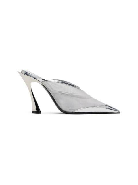 MUGLER Silver Mesh Fang 95 Heels