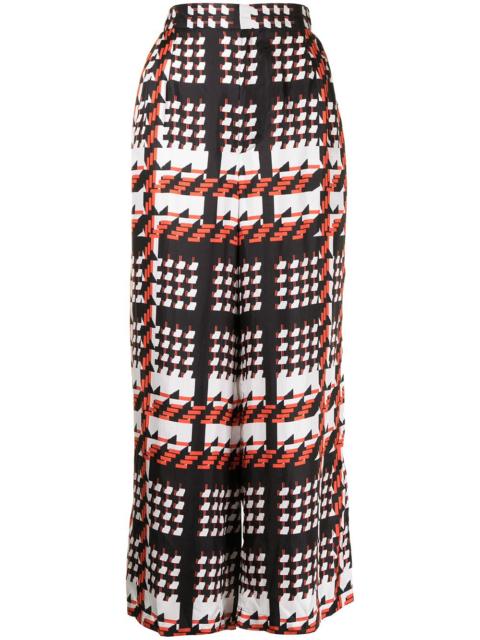 BIYAN checked wide-leg trousers