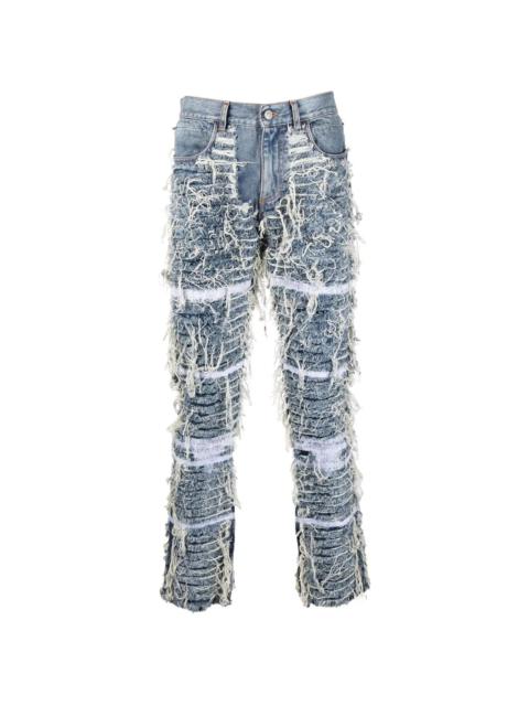 distressed denim jeans
