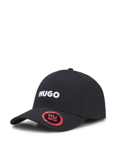 HUGO COTTON-TWILL CAP WITH LOGO ON FRONT AND VISOR