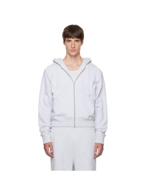 entire studios Gray Slim Zip Up Hoodie