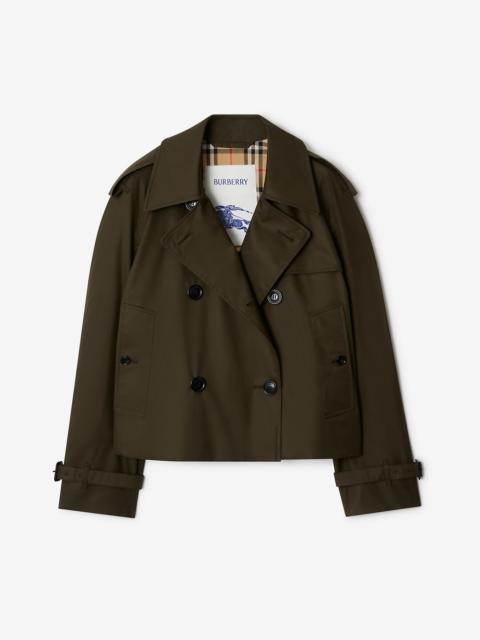 Burberry Cropped Tropical Gabardine Mayfair Trench Jacket