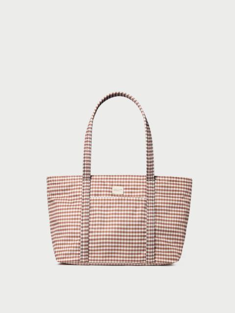 LOEFFLER RANDALL Mira Brown Gingham Everyday Tote