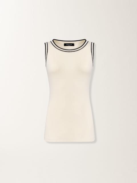 FABIANA FILIPPI Jersey tank top in butter and midnight blue
