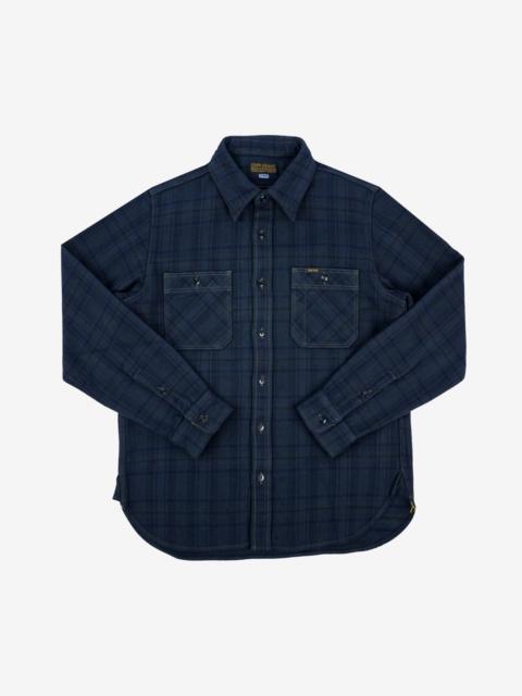 Iron Heart IHSH-343-OD Ultra Heavy Flannel Tartan Check Work Shirt - Green Overdyed Black