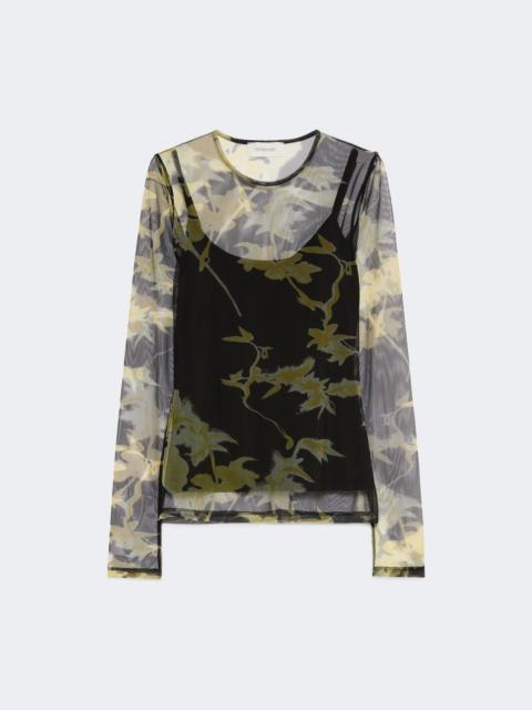 Sportmax PEVERA Printed tulle top - BLACK