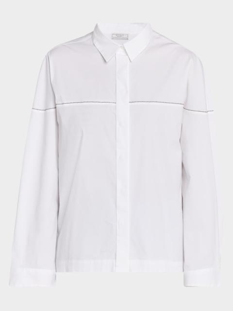 PESERICO Punto Luce Boxy Stretch Cotton Shirt