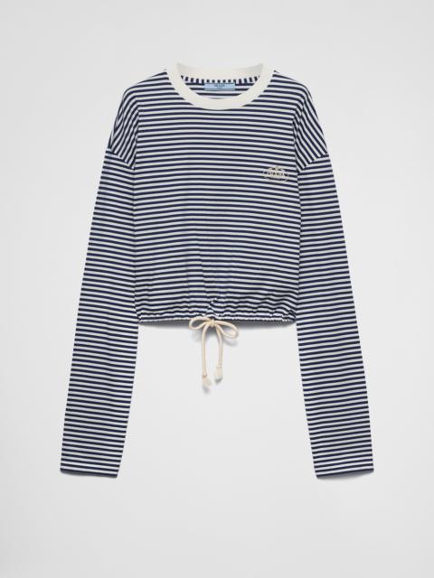 Prada Long-sleeved striped jersey T-shirt