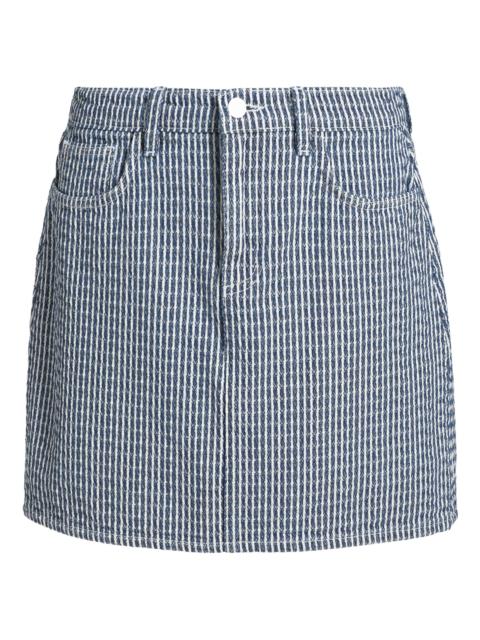 L'AGENCE Women's Jolene Striped Denim Miniskirt - Vista Blue Stripe