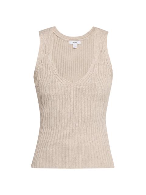 REISS Women's Alethia Rib-Knit Linen-Blend Tank - Neutral