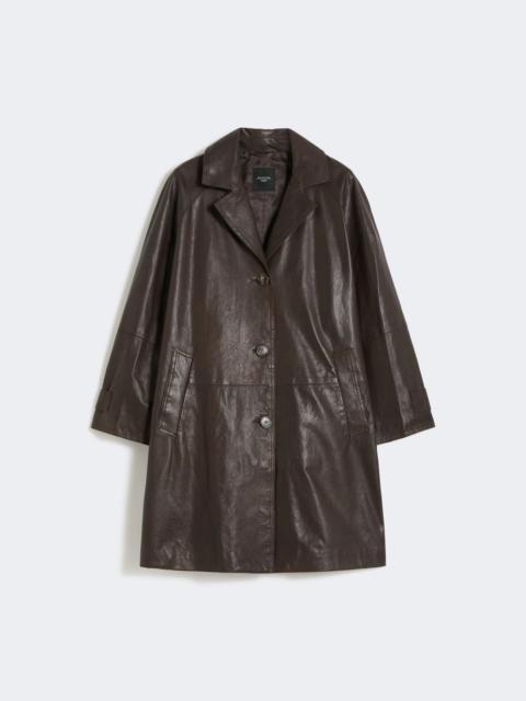 WEEKEND Max Mara Nappa leather overcoat - BROWN