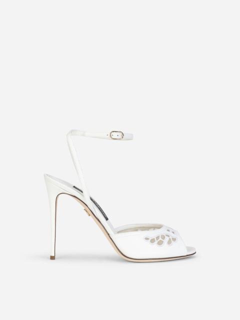 Embroidered nappa leather sandals