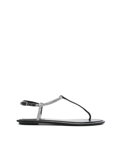 RENE CAOVILLA Diana rhinestone-embellished flat sandals