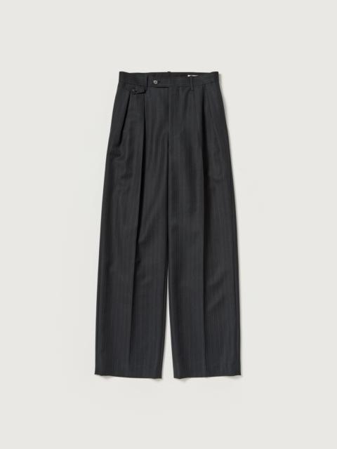 AURALEE BLUEFACED WOOL TWO-TUCK SLACKS