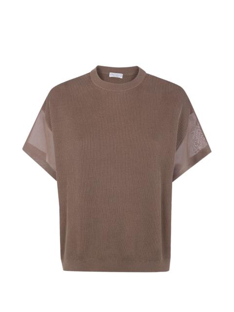 Brunello Cucinelli ribbed sheer sweater