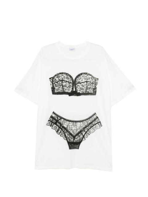 VAQUERA lingerie-print cotton T-shirt