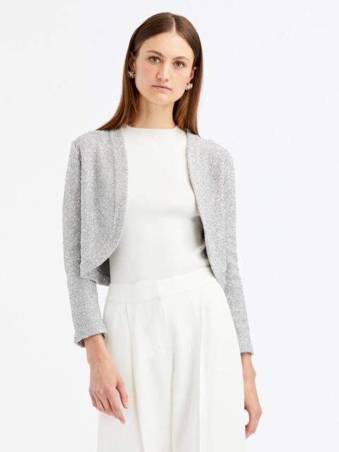 Oscar de la Renta SEQUIN CASHMERE SILK BOLERO