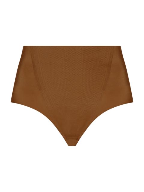 commando Women's Zone Smoothing High-Waist Thong - Caramel